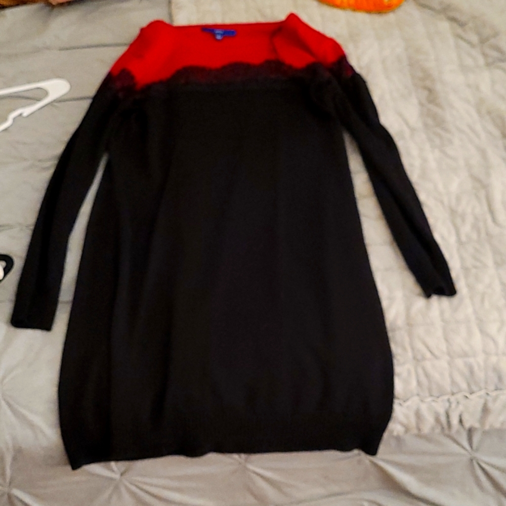 Red sweater dress